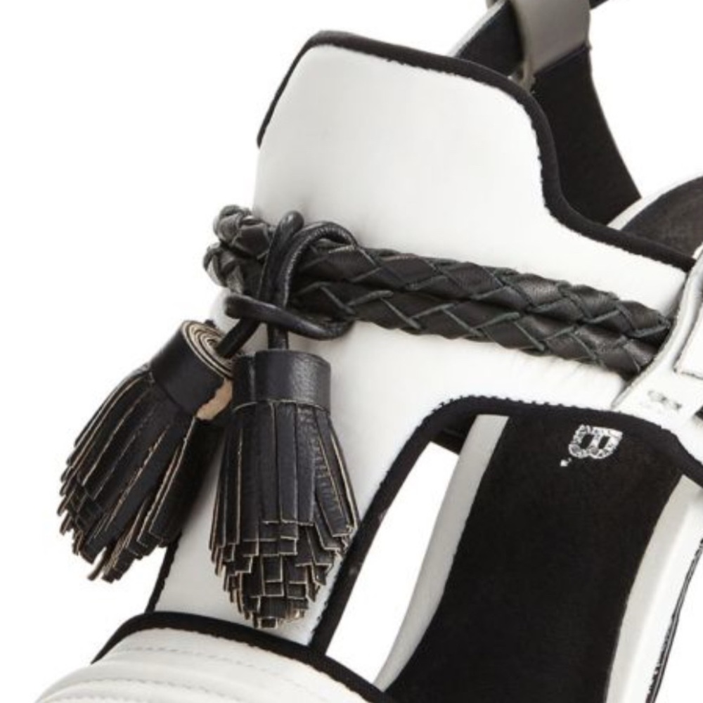 L.A.M.B. ~ Black, White and Gray 4” Peep Toe Heels by Gwen Stefani size 8 - Picture 8 of 11